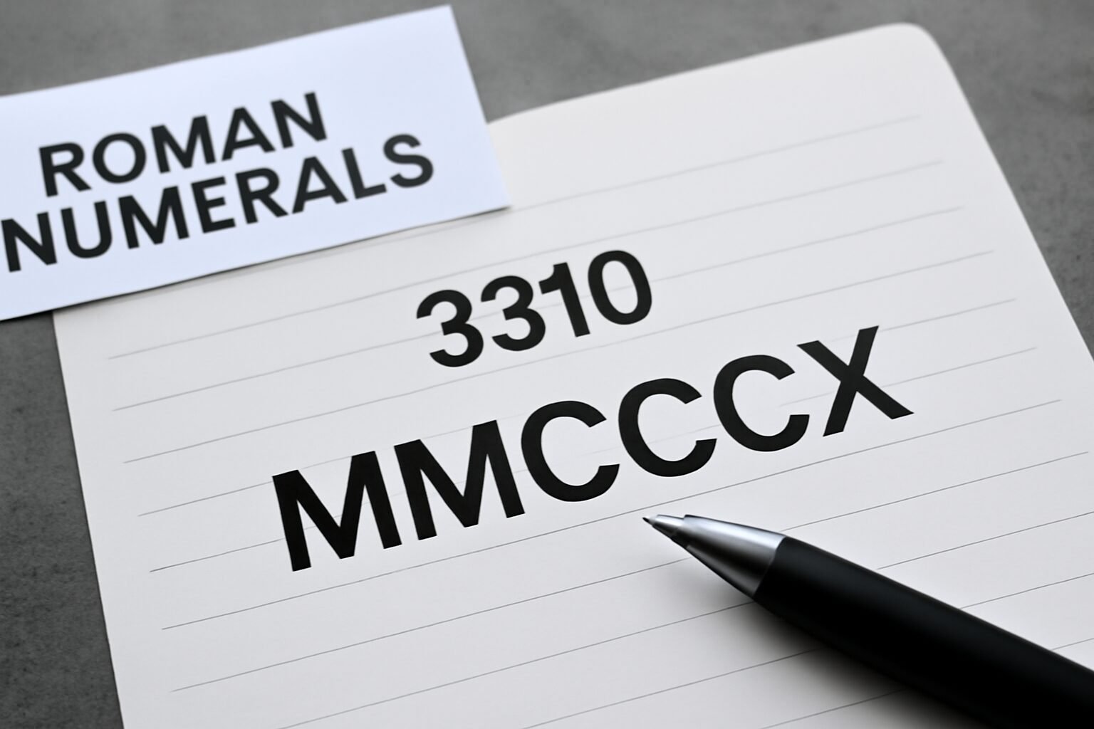 Roman Numerals: 3310