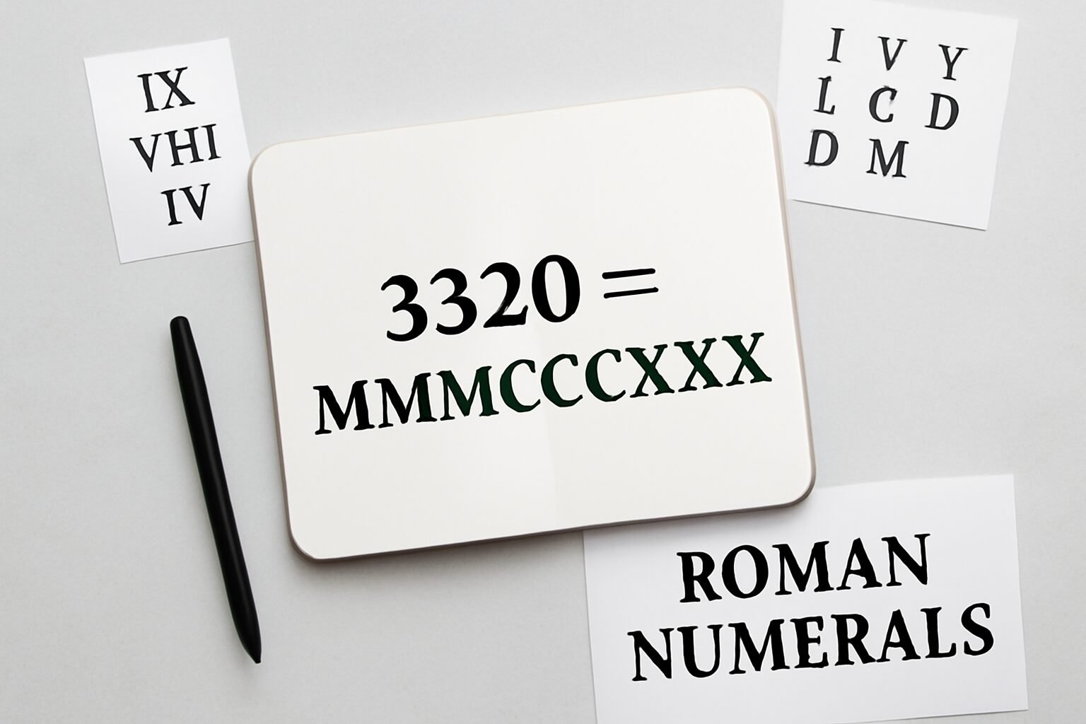 Roman Numerals: 3320