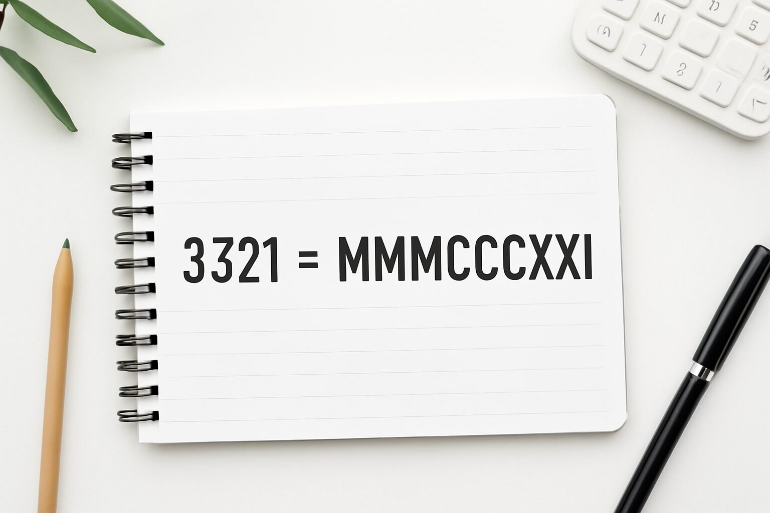 Roman Numerals: 3321