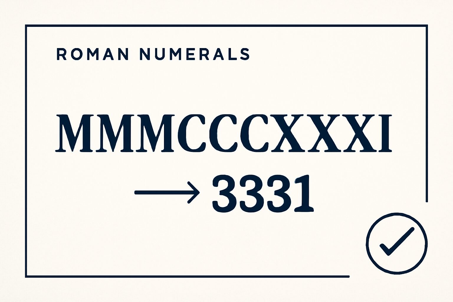 Roman Numerals: 3331