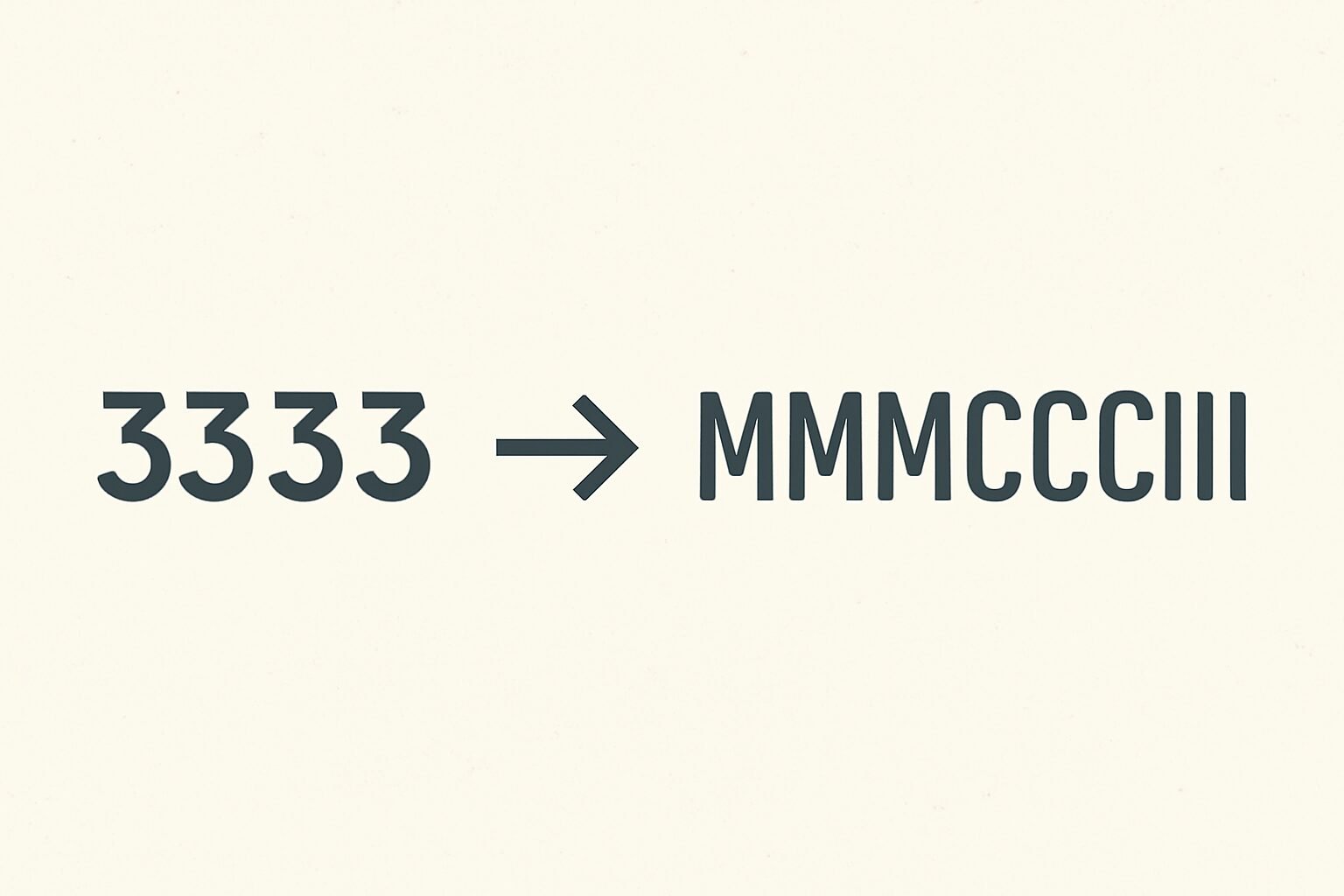 Roman Numerals: 3333