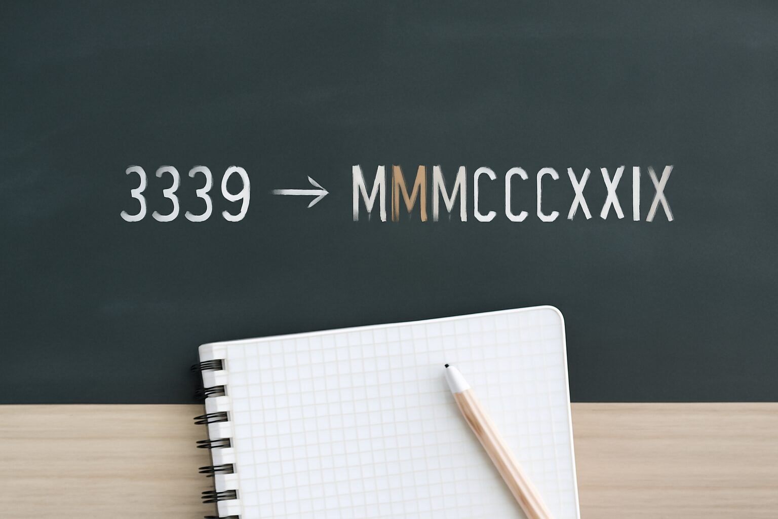 Roman Numerals: 3339