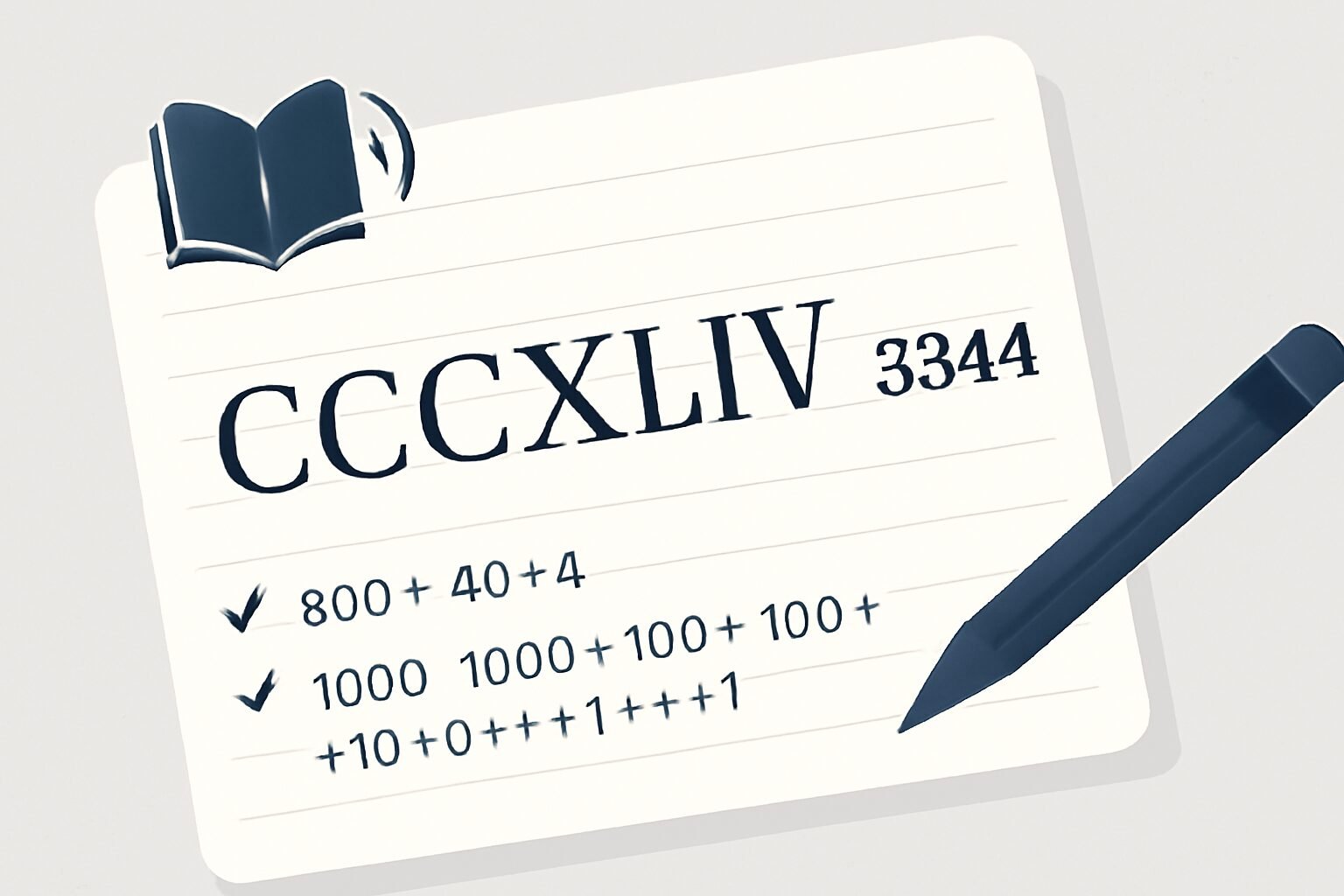 Roman Numerals: 3344