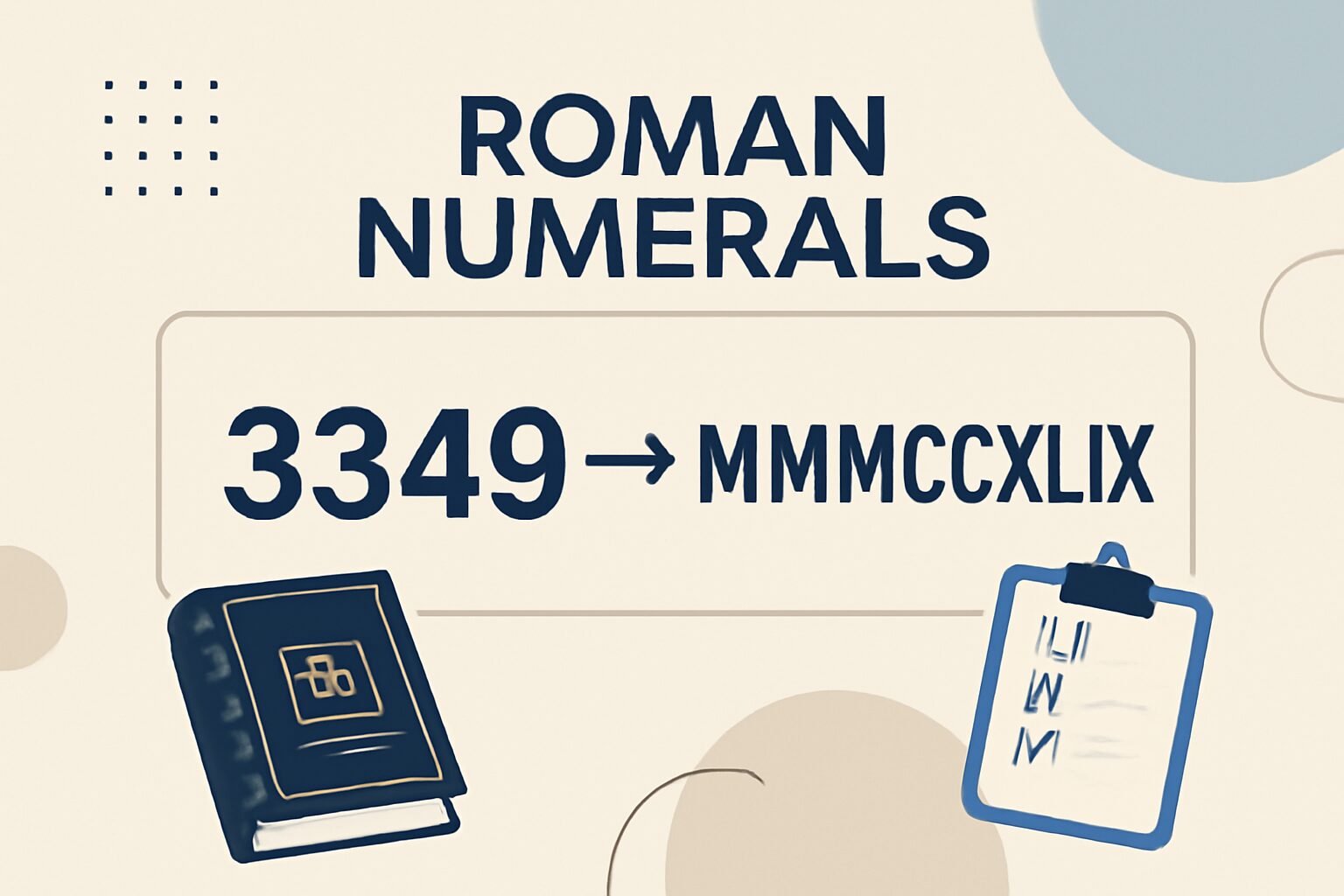 Roman Numerals: 3349