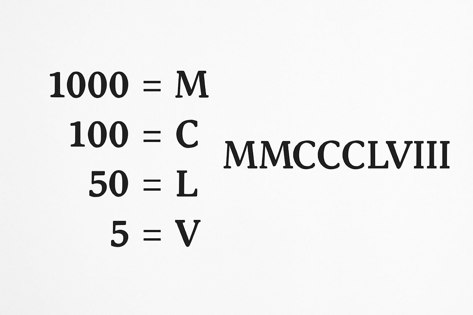 Roman Numerals: 3358