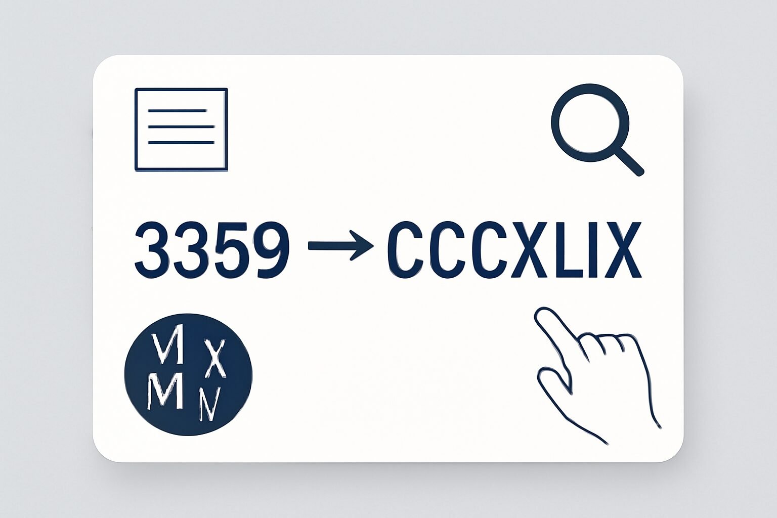 Roman Numerals: 3359