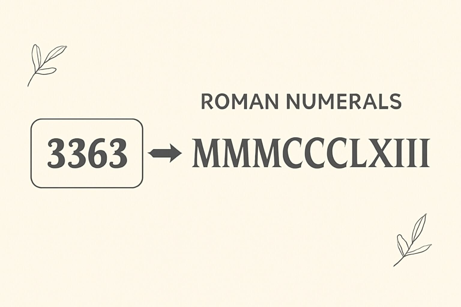 Roman Numerals: 3363