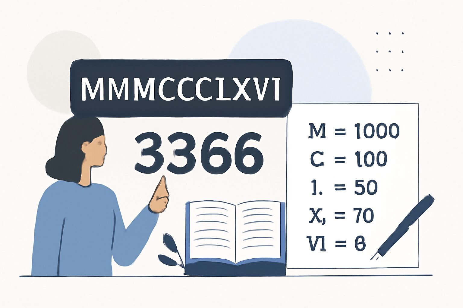 Roman Numerals: 3366