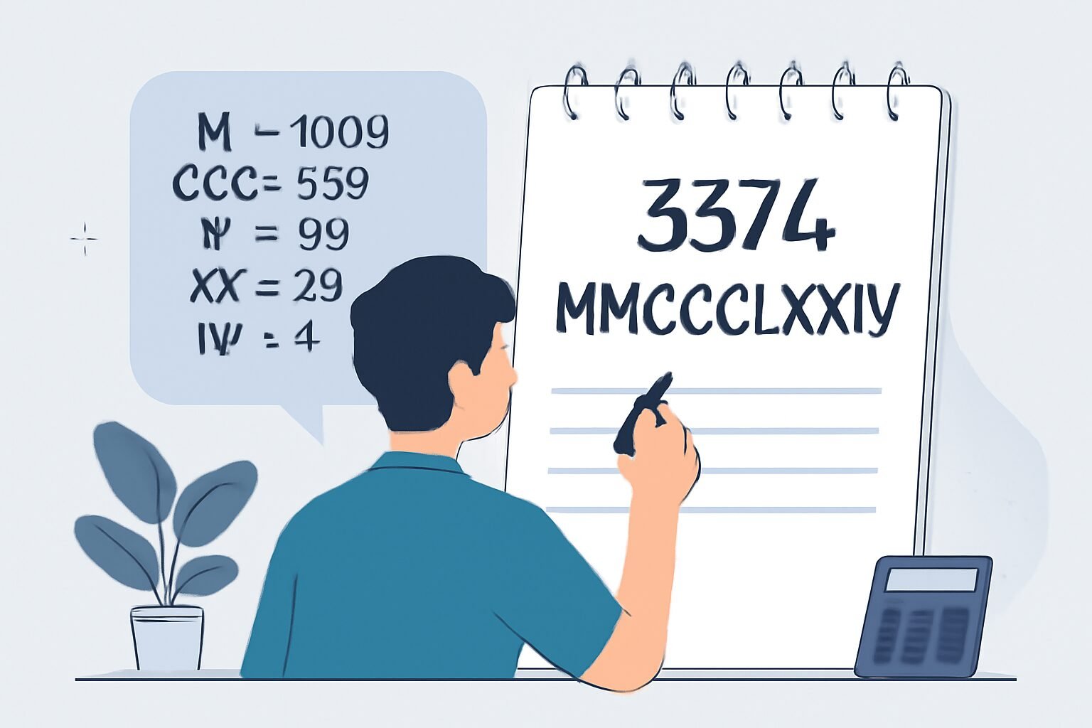 Roman Numerals: 3374
