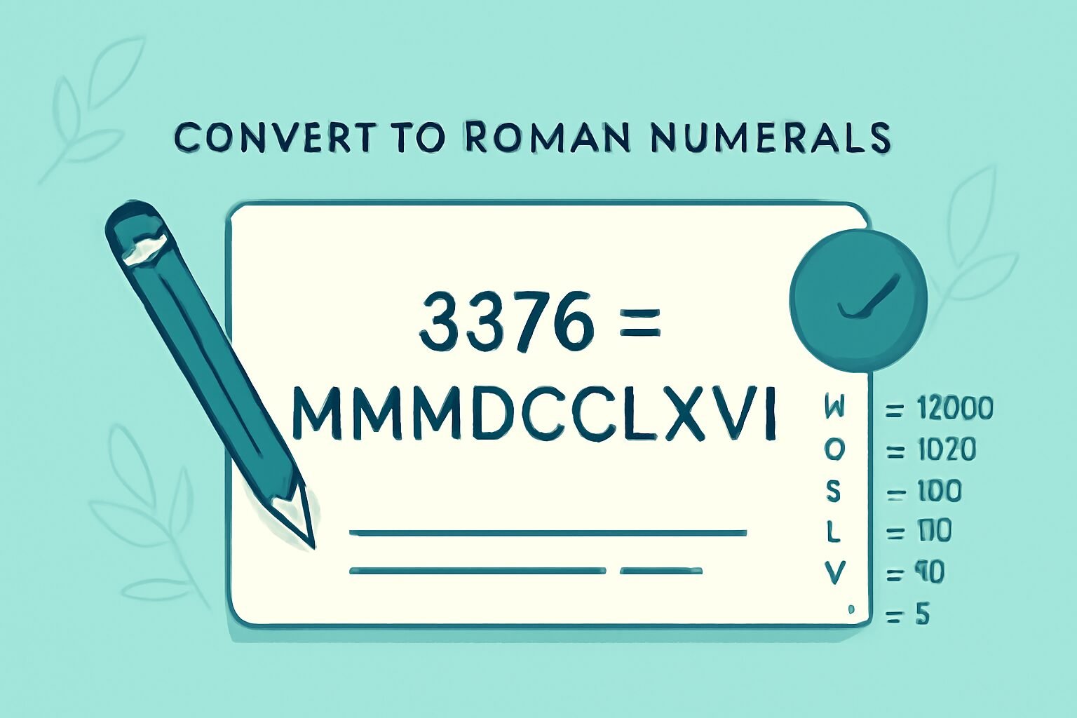 Roman Numerals: 3376