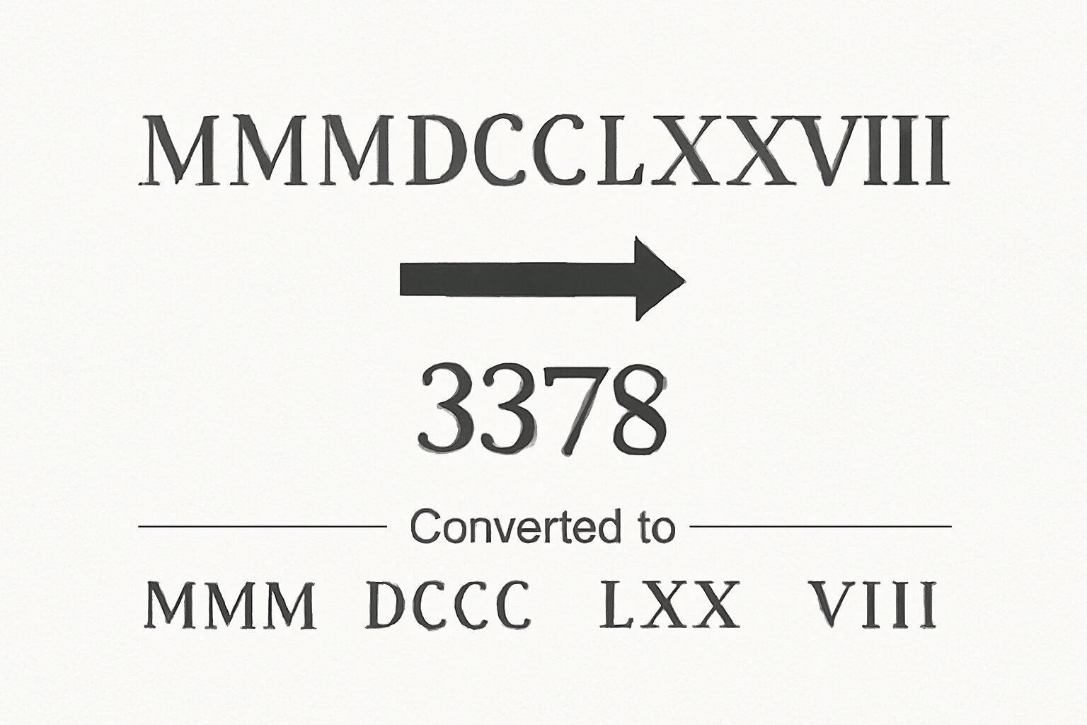 Roman Numerals: 3378