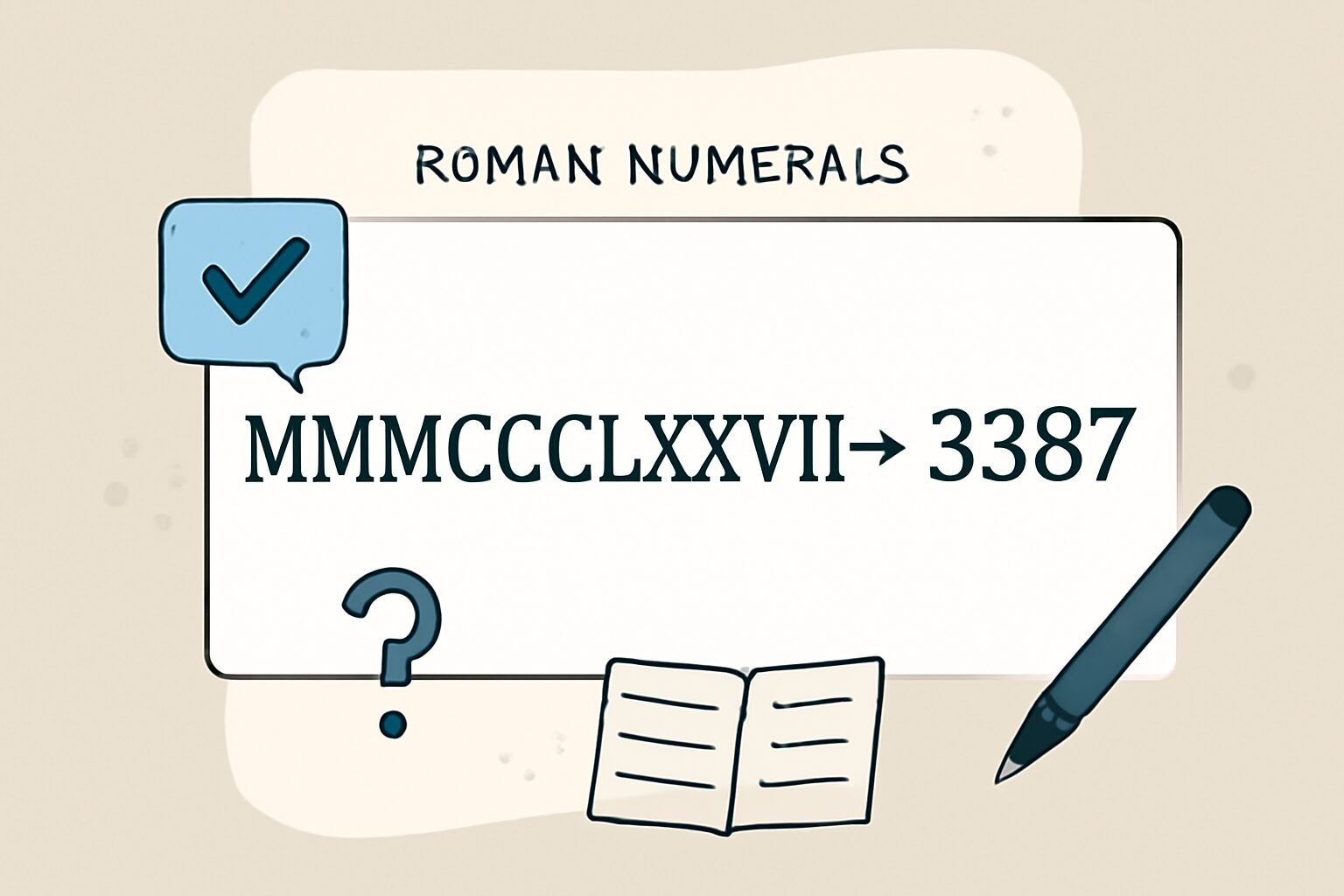 Roman Numerals: 3387