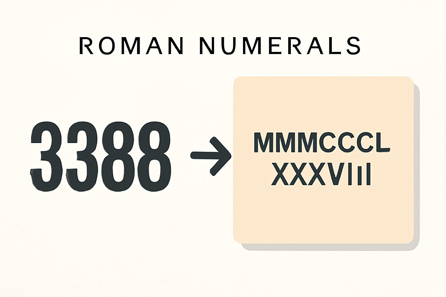 Roman Numerals: 3388