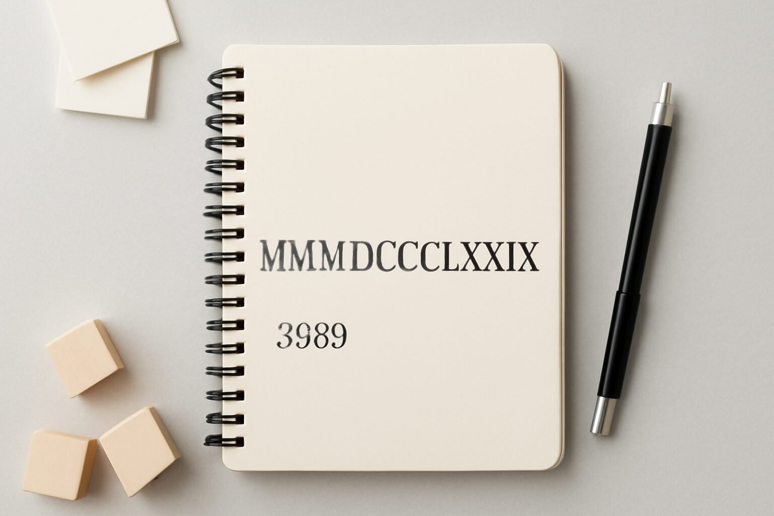 Roman Numerals: 3389