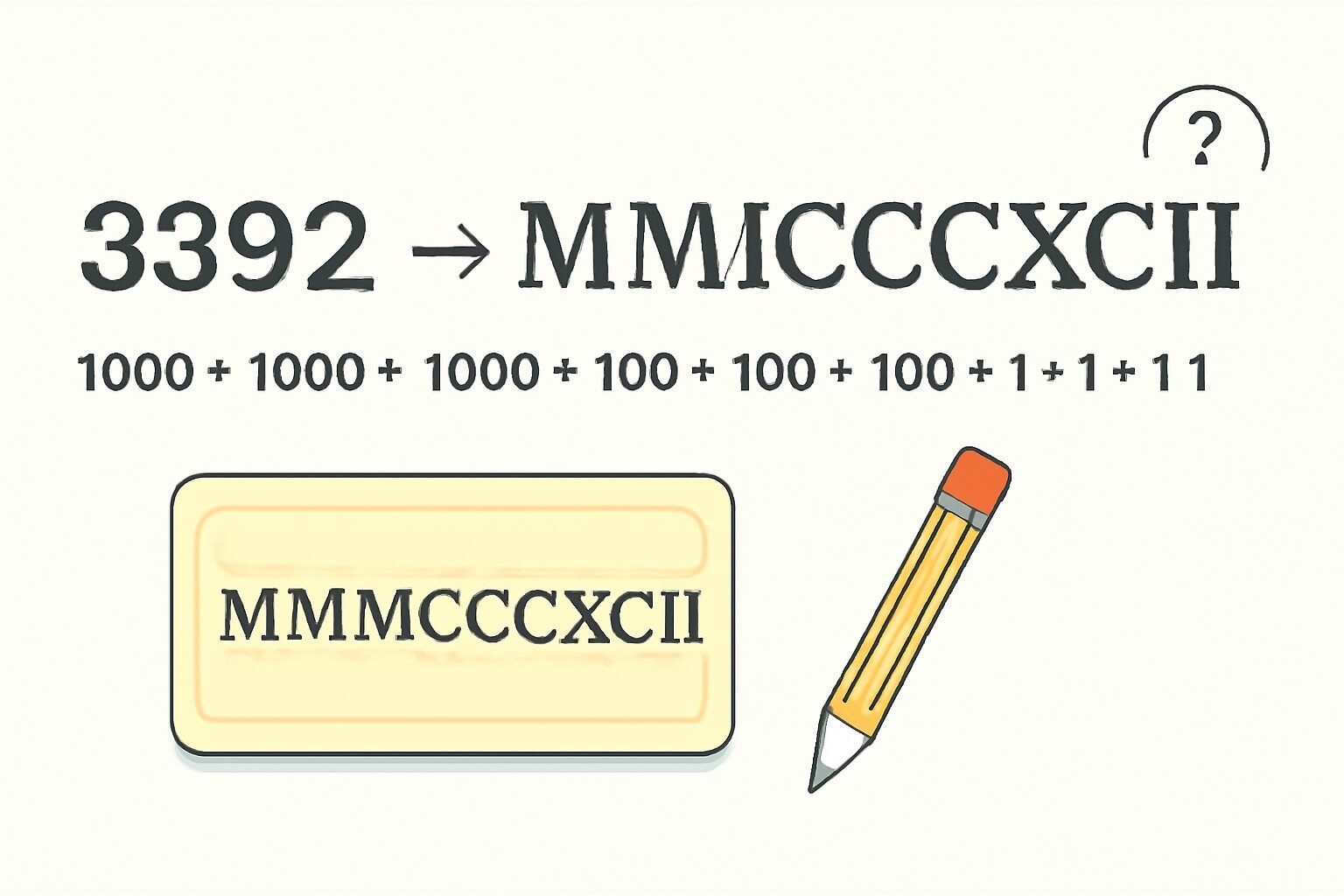 Roman Numerals: 3392