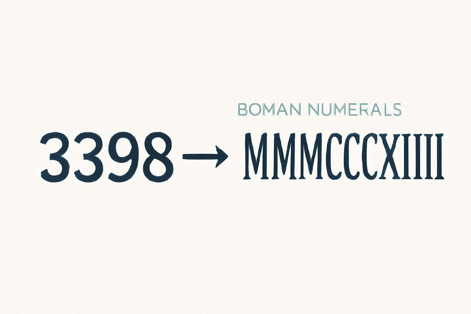 Roman Numerals: 3398