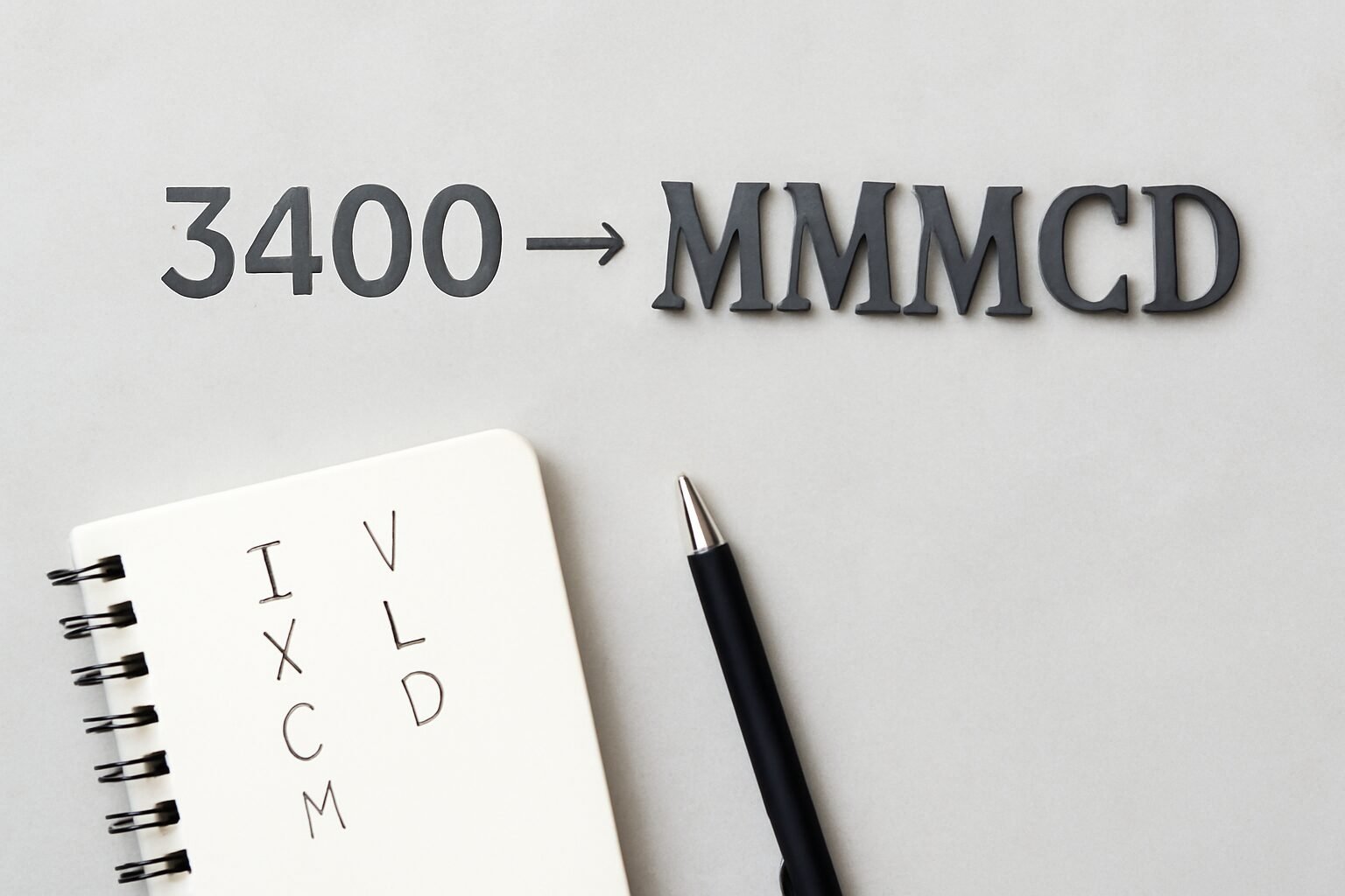 Roman Numerals: 3400