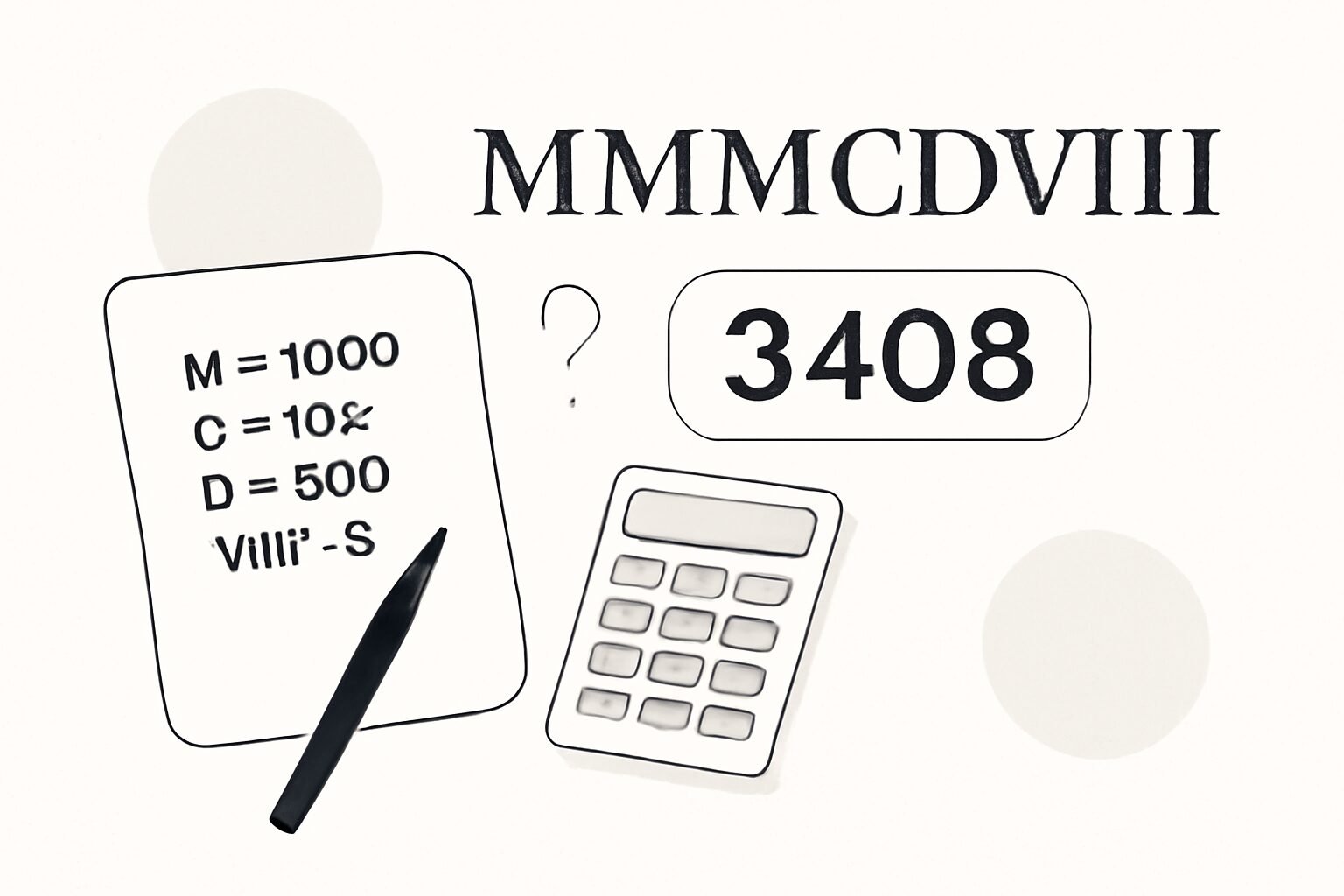 Roman Numerals: 3408