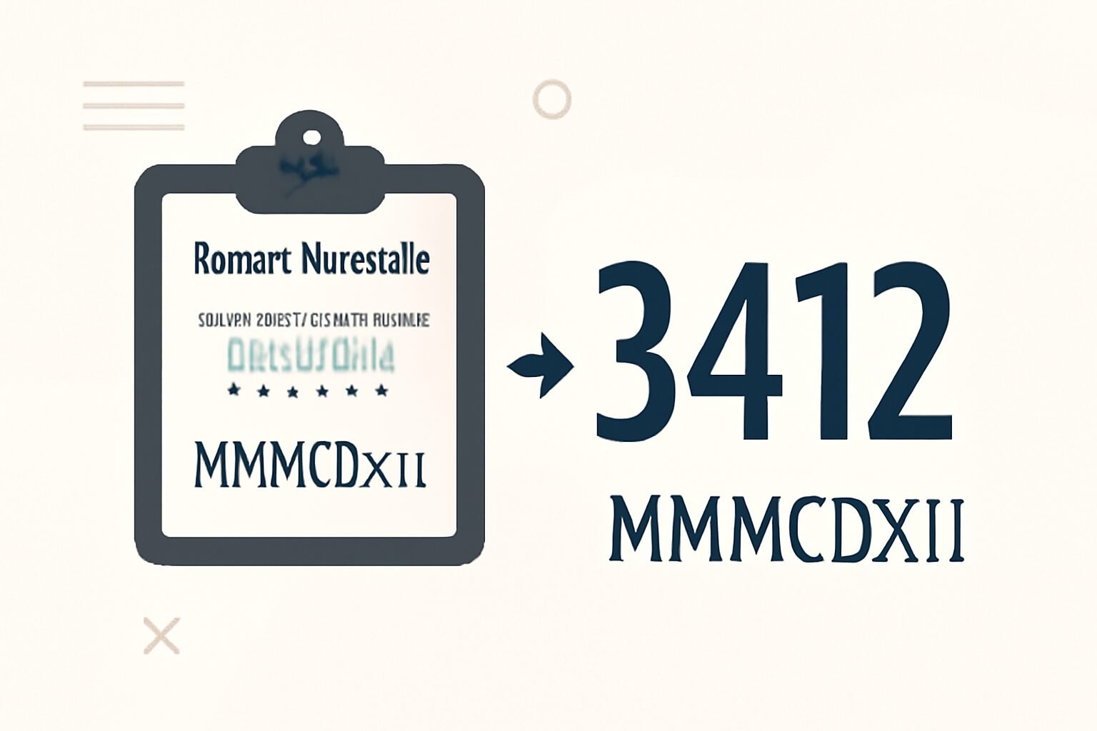 Roman Numerals: 3412