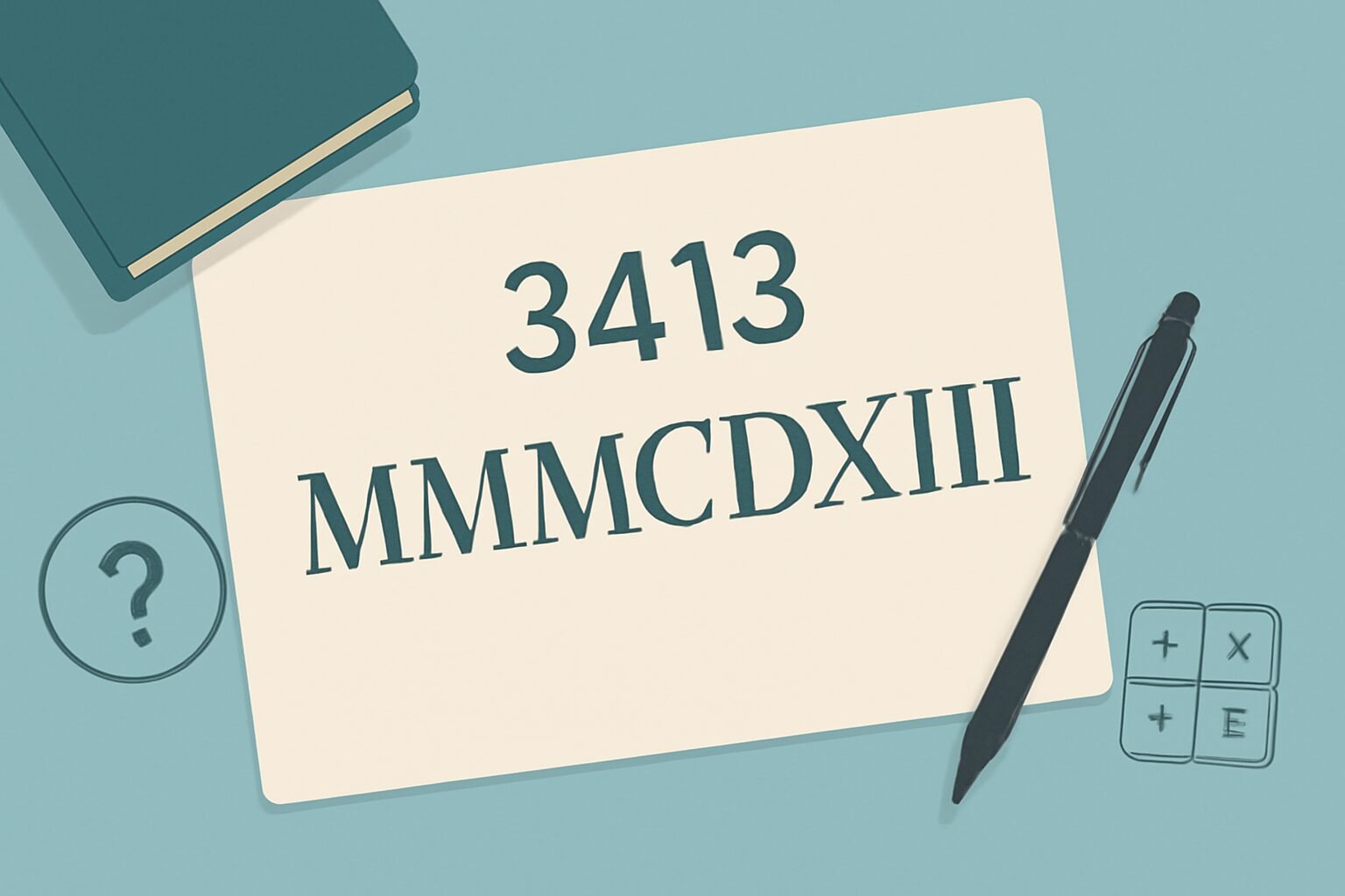 Roman Numerals: 3413