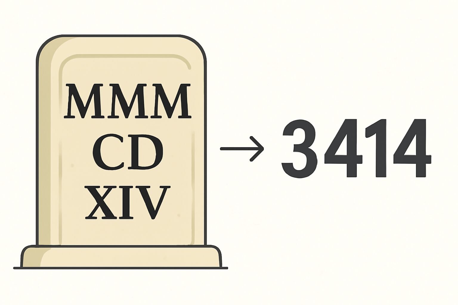 Roman Numerals: 3414