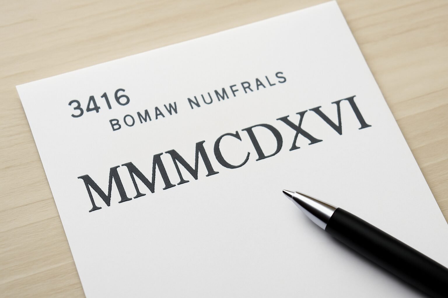 Roman Numerals: 3416