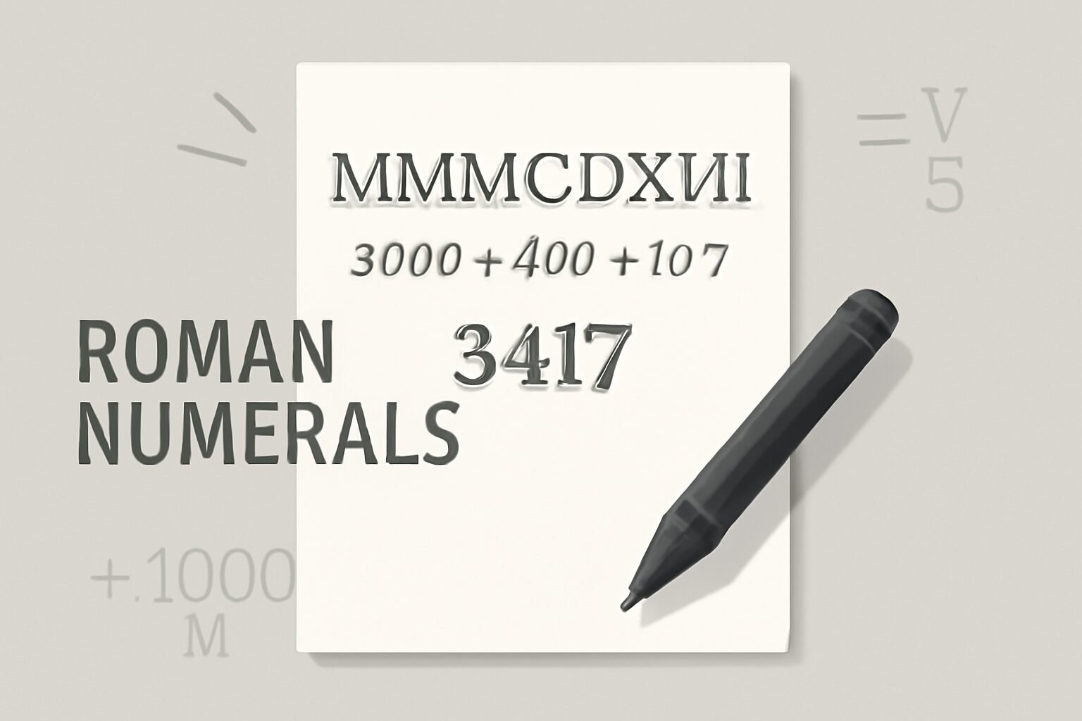 Roman Numerals: 3417
