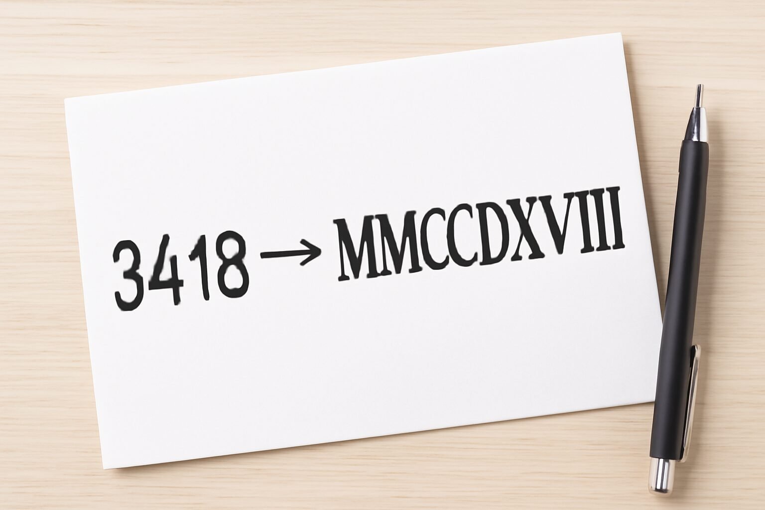 Roman Numerals: 3418