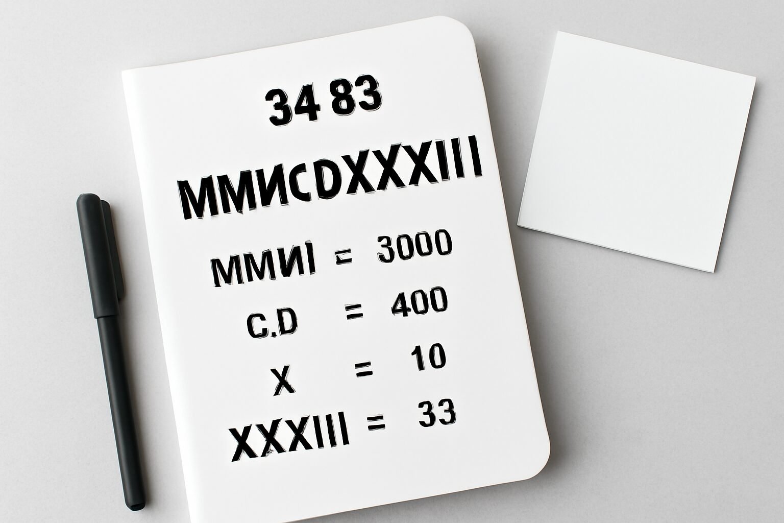 Roman Numerals: 3433