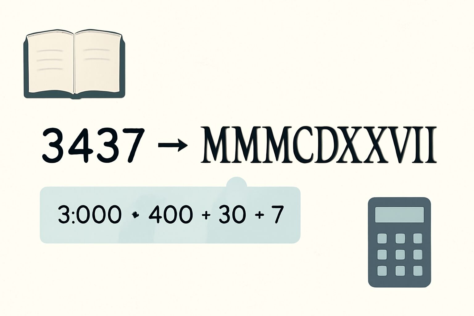 Roman Numerals: 3437