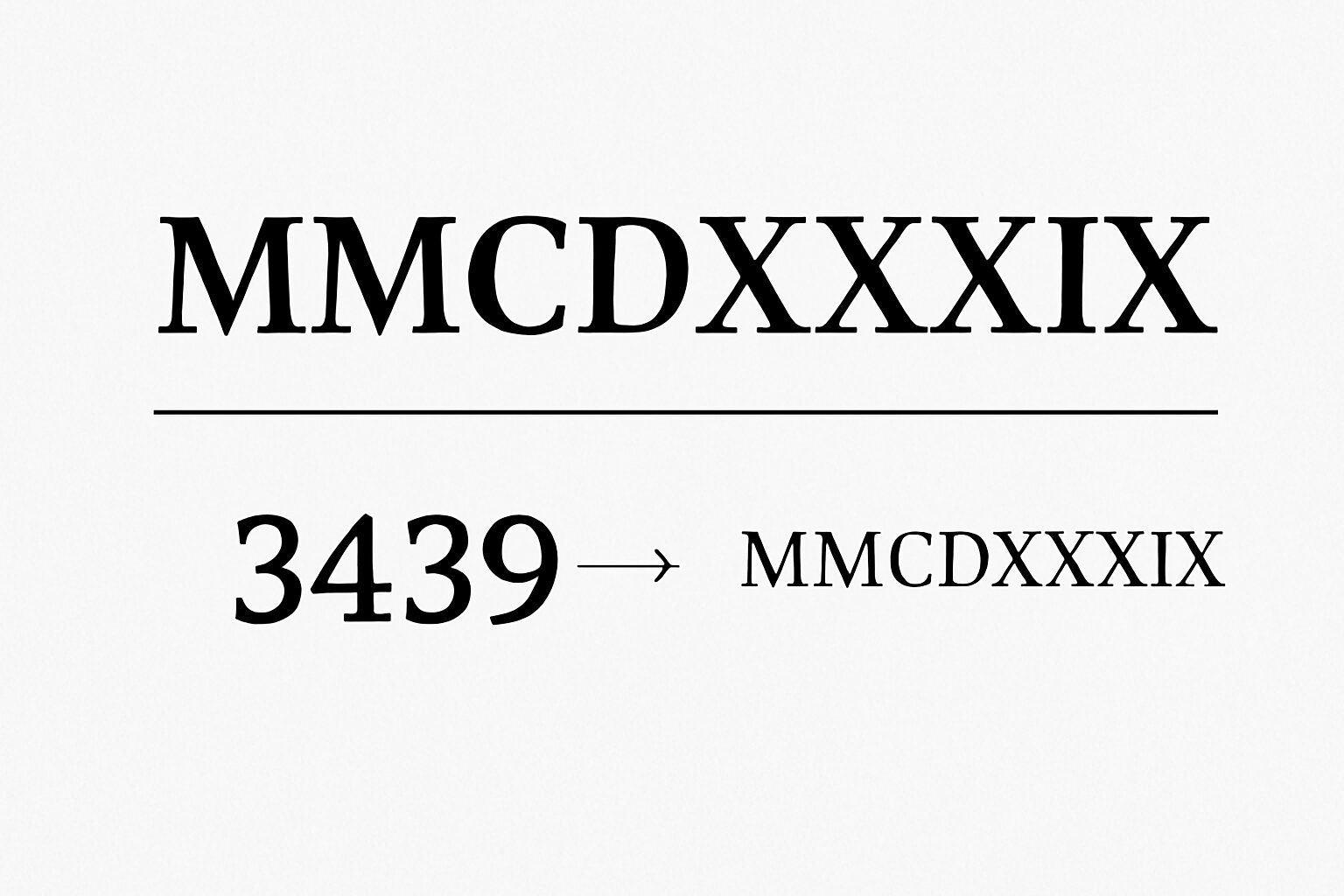 Roman Numerals: 3439