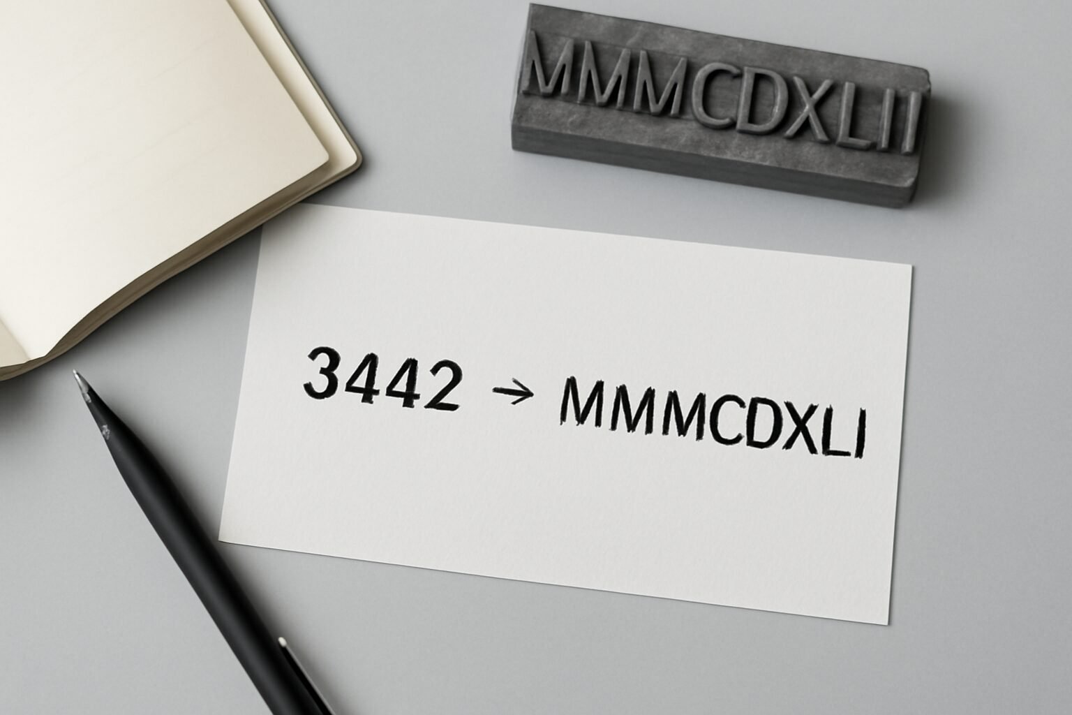 Roman Numerals: 3442