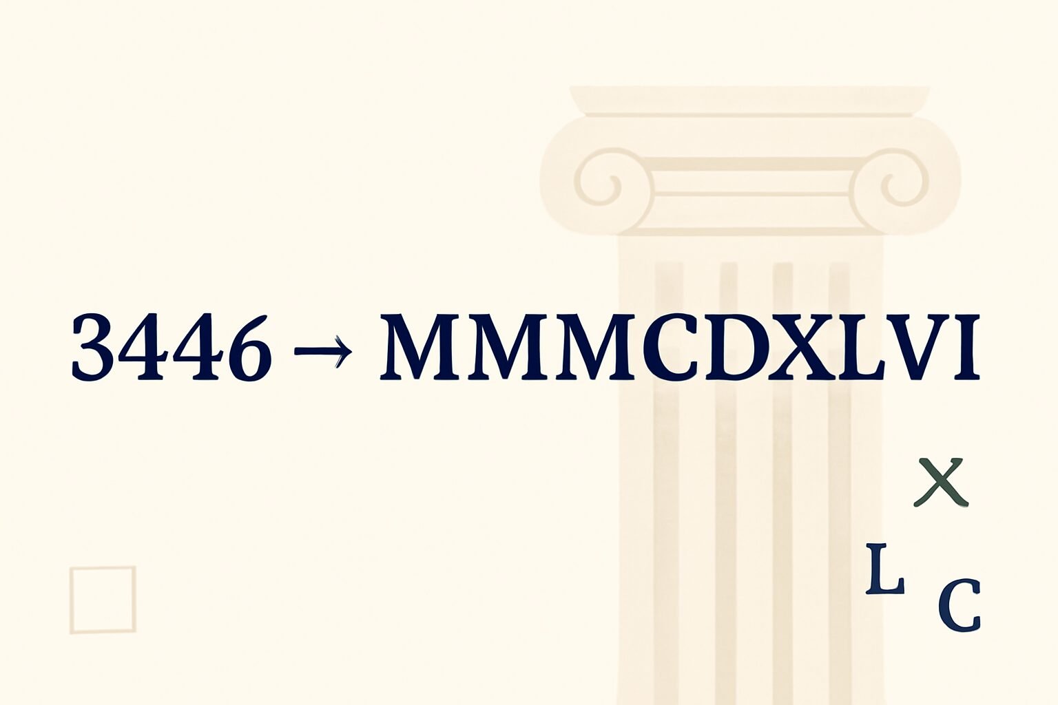 Roman Numerals: 3446