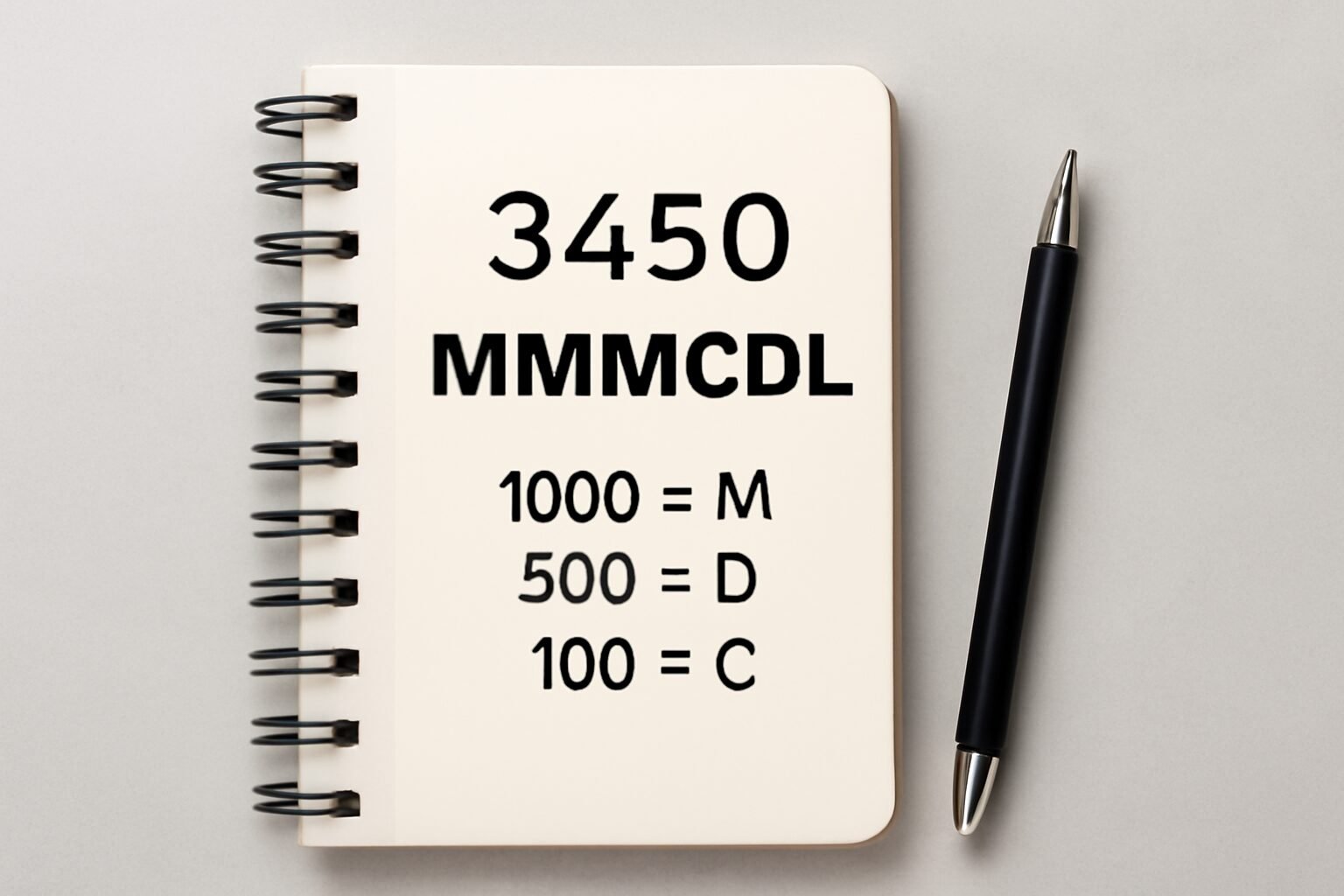 Roman Numerals: 3450