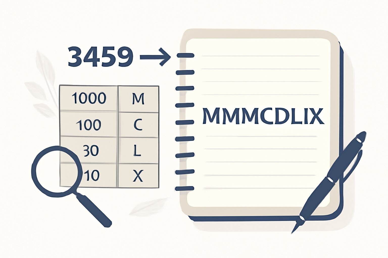 Roman Numerals: 3459