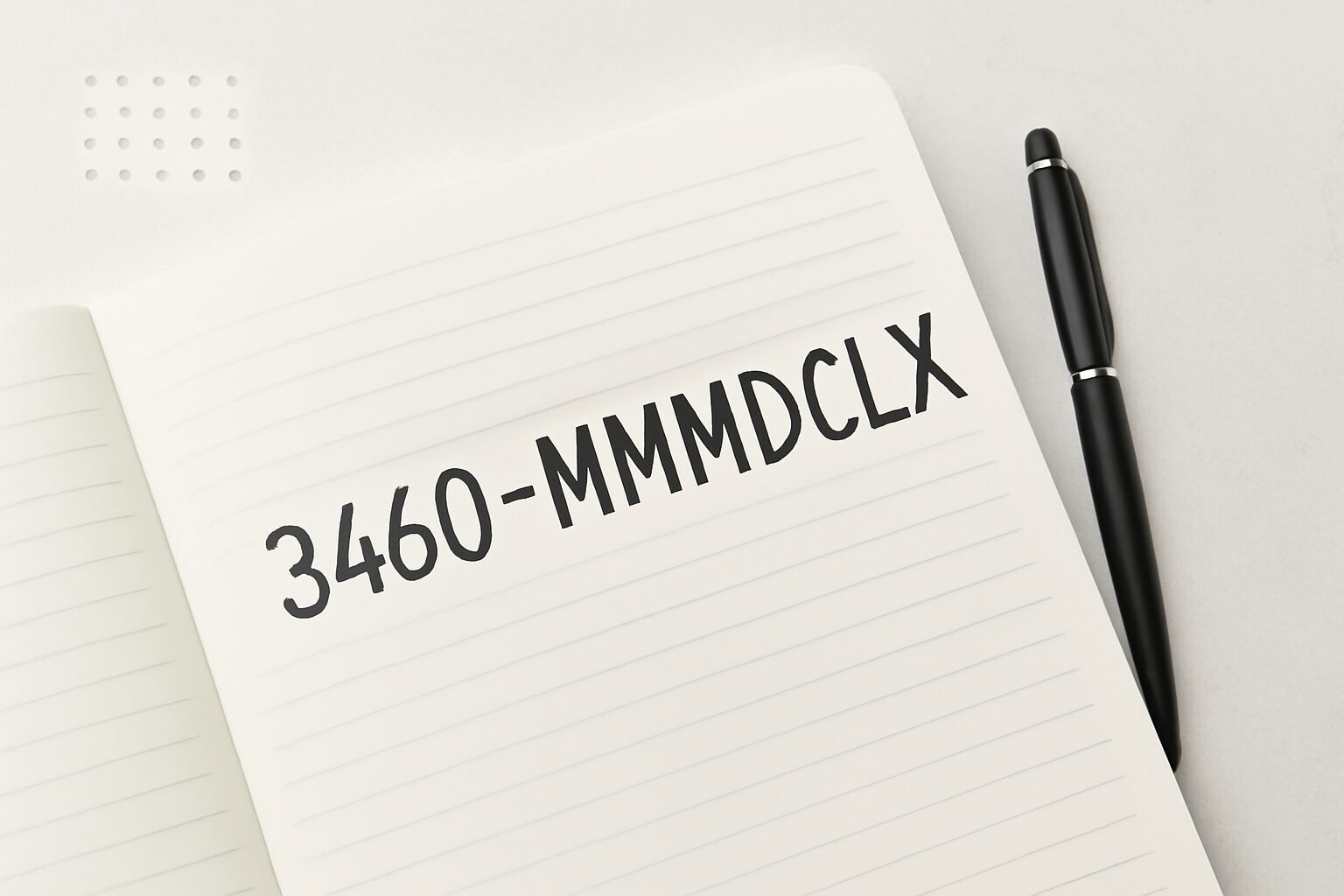 Roman Numerals: 3460