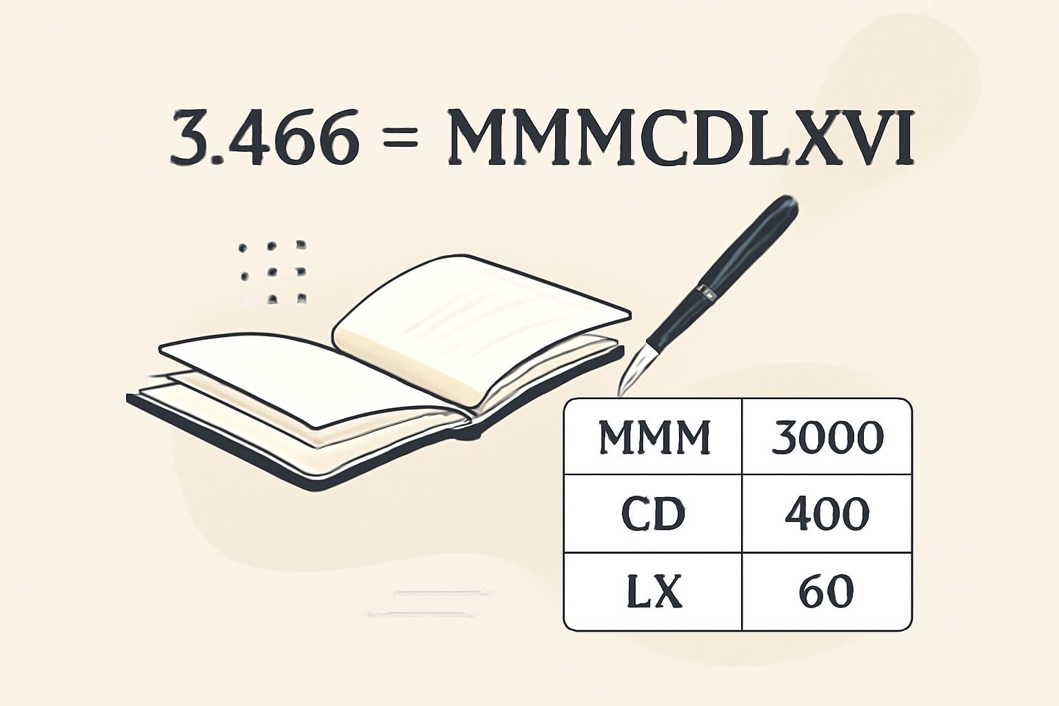 Roman Numerals: 3466