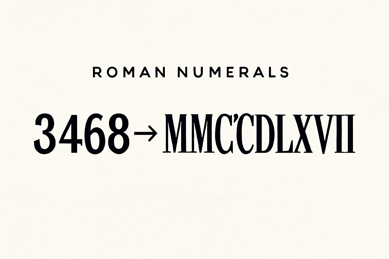 Roman Numerals: 3468