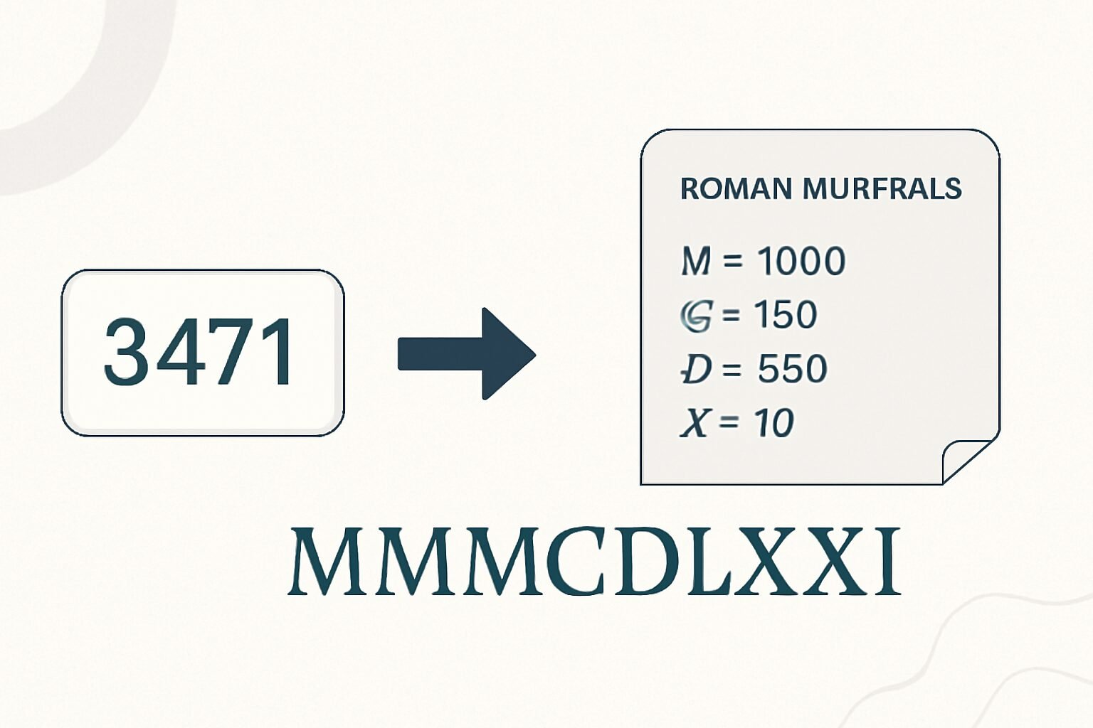 Roman Numerals: 3471