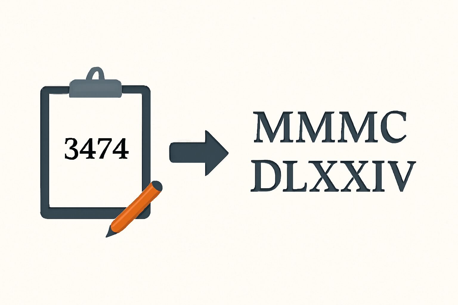 Roman Numerals: 3474
