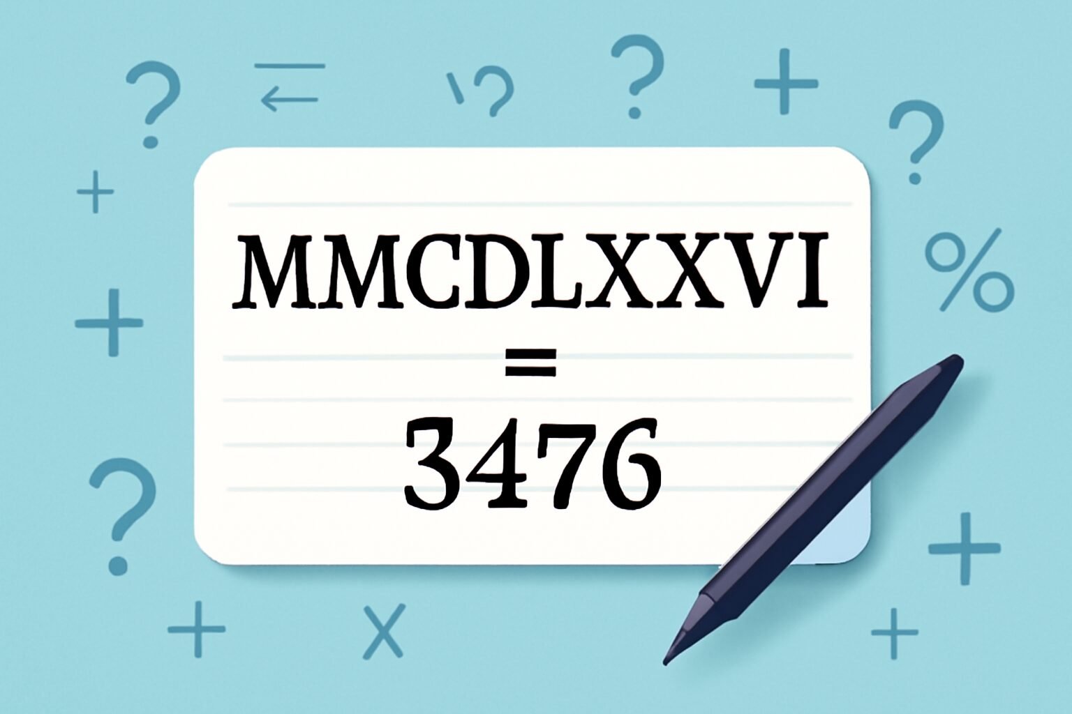 Roman Numerals: 3476