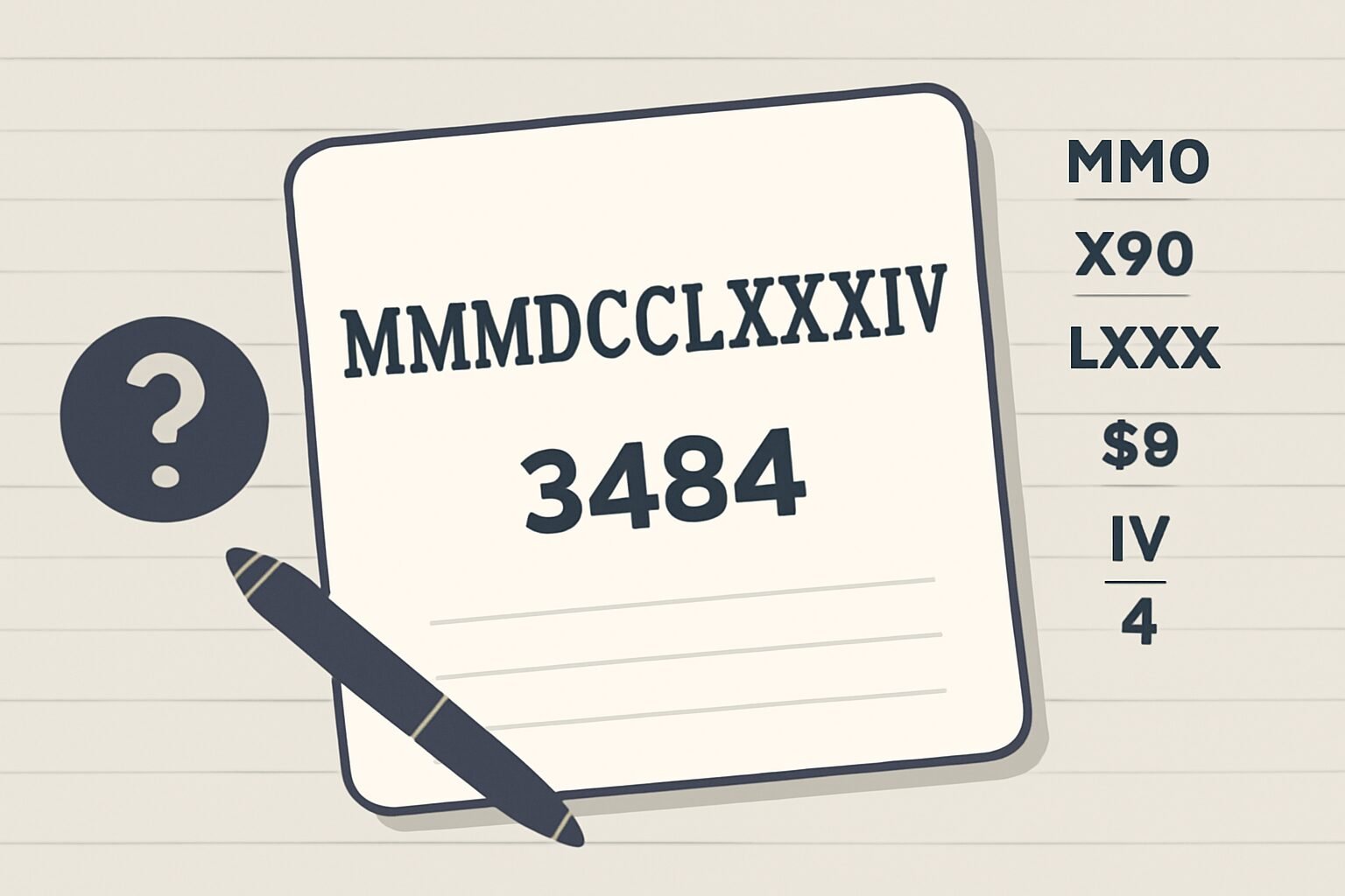Roman Numerals: 3484