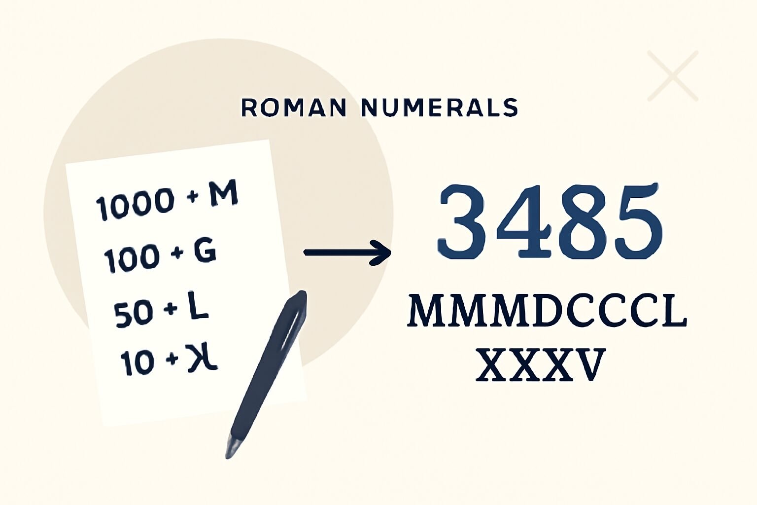 Roman Numerals: 3485