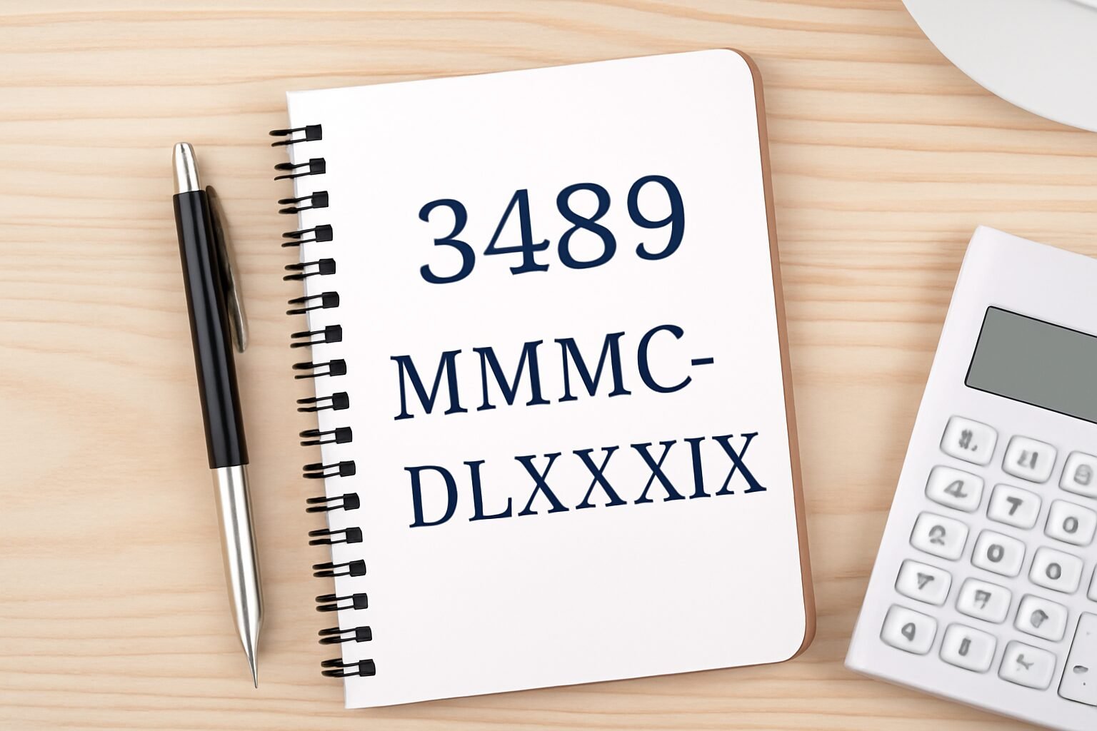 Roman Numerals: 3489