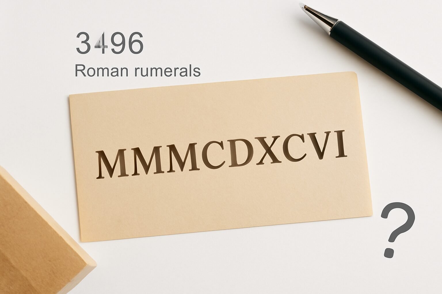 Roman Numerals: 3496