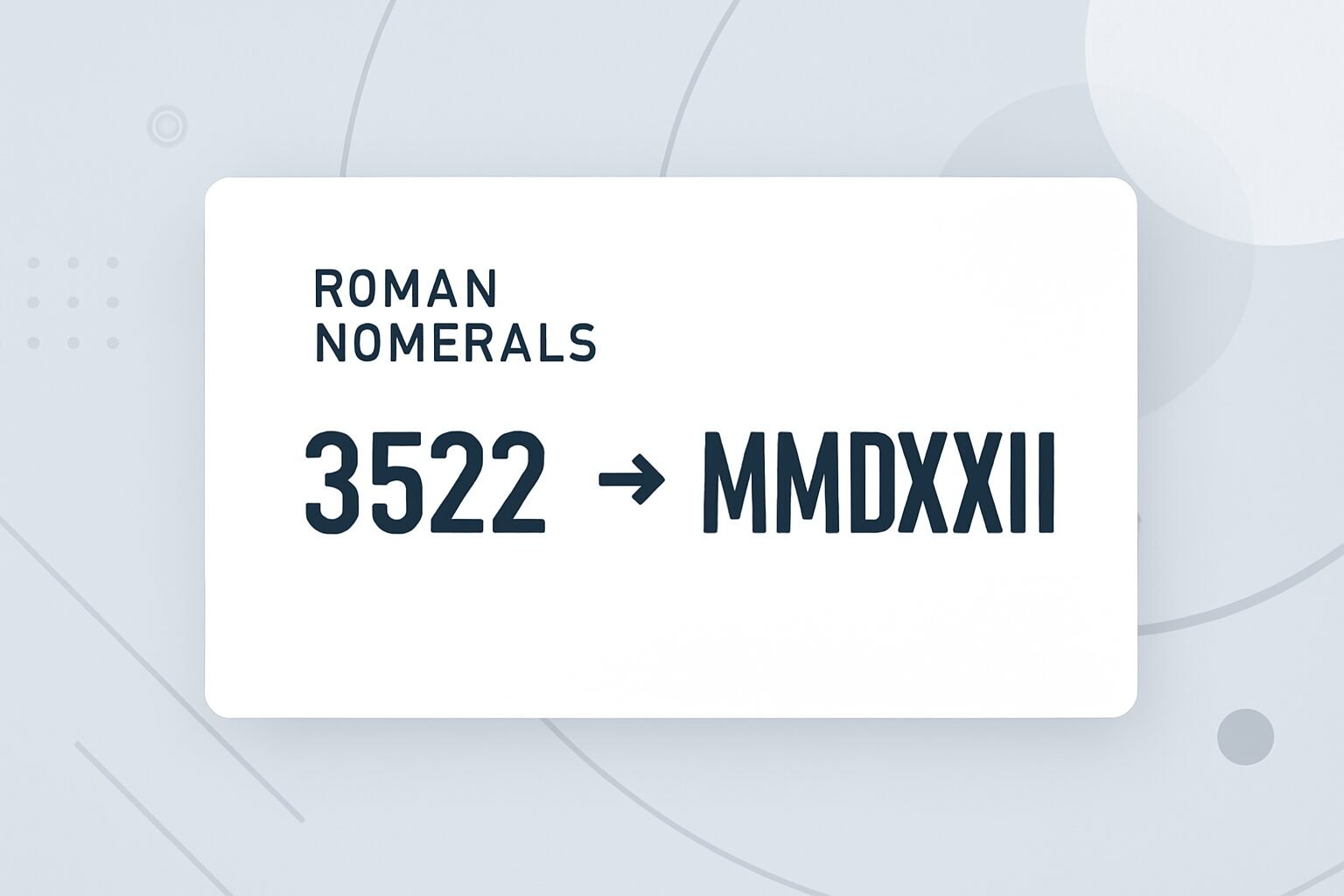 Roman Numerals: 3522