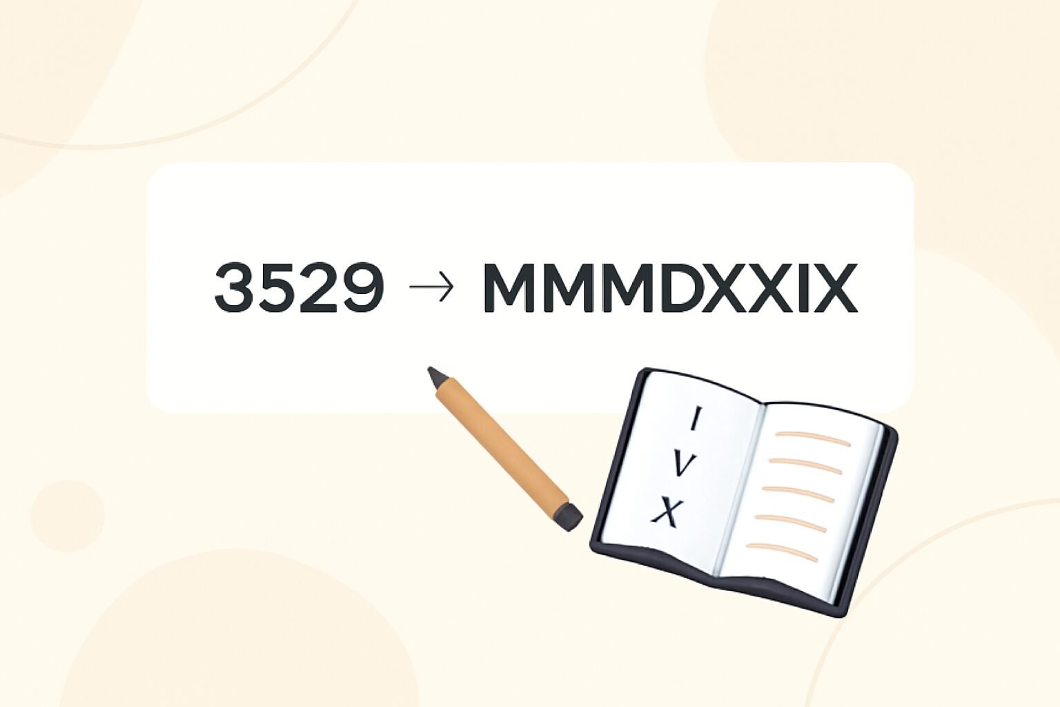 Roman Numerals: 3529
