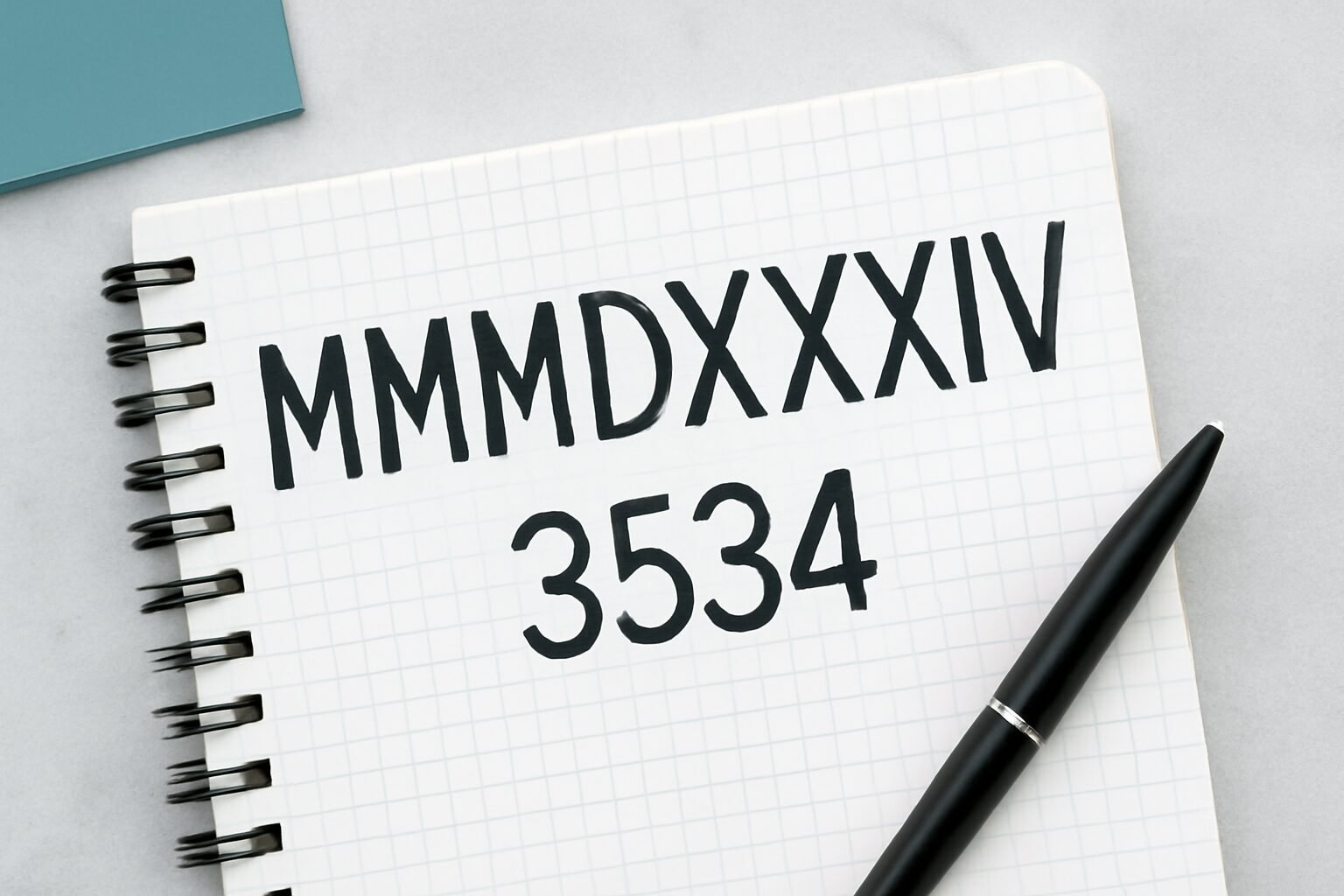 Roman Numerals: 3534