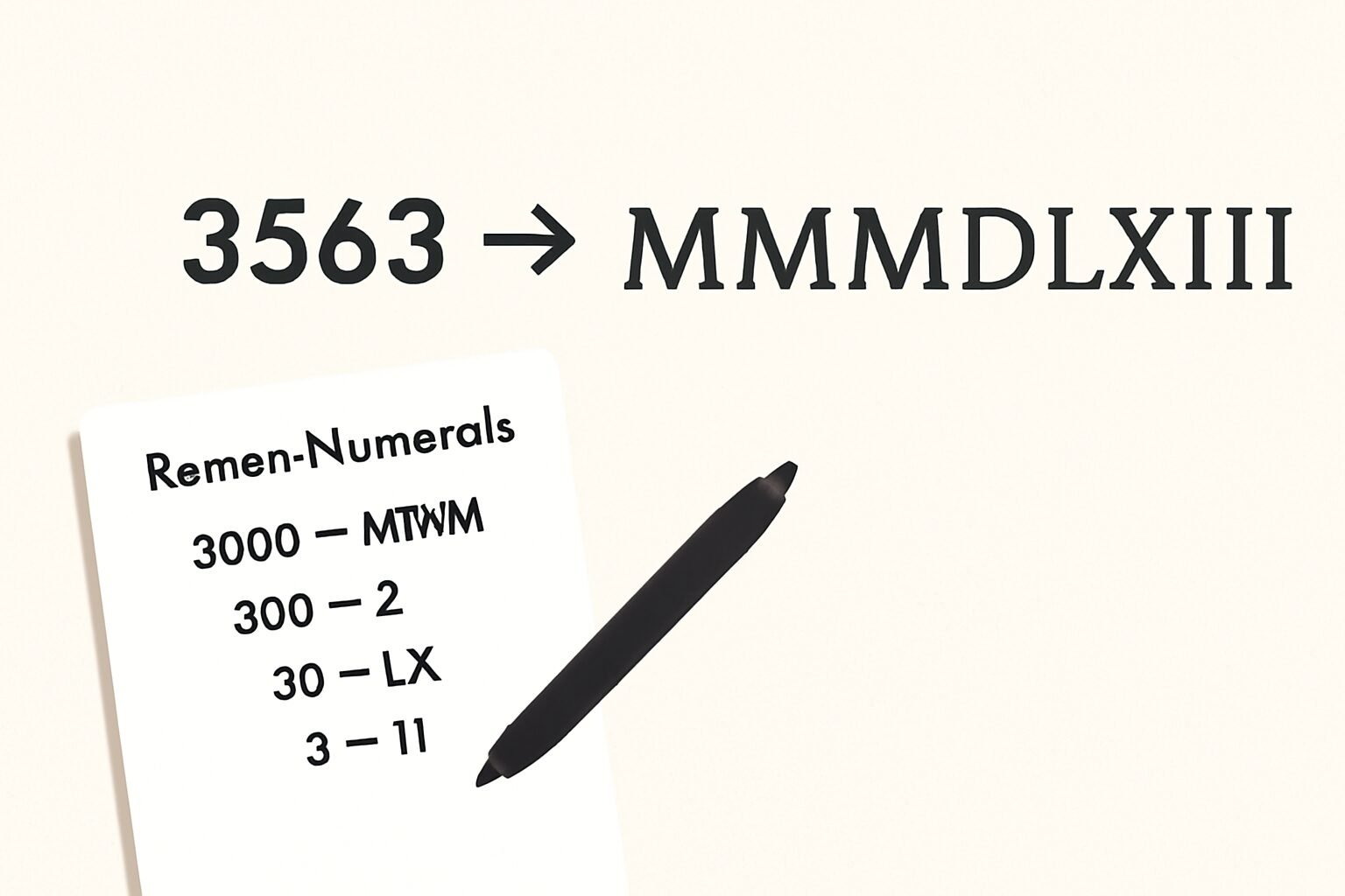 Roman Numerals: 3563
