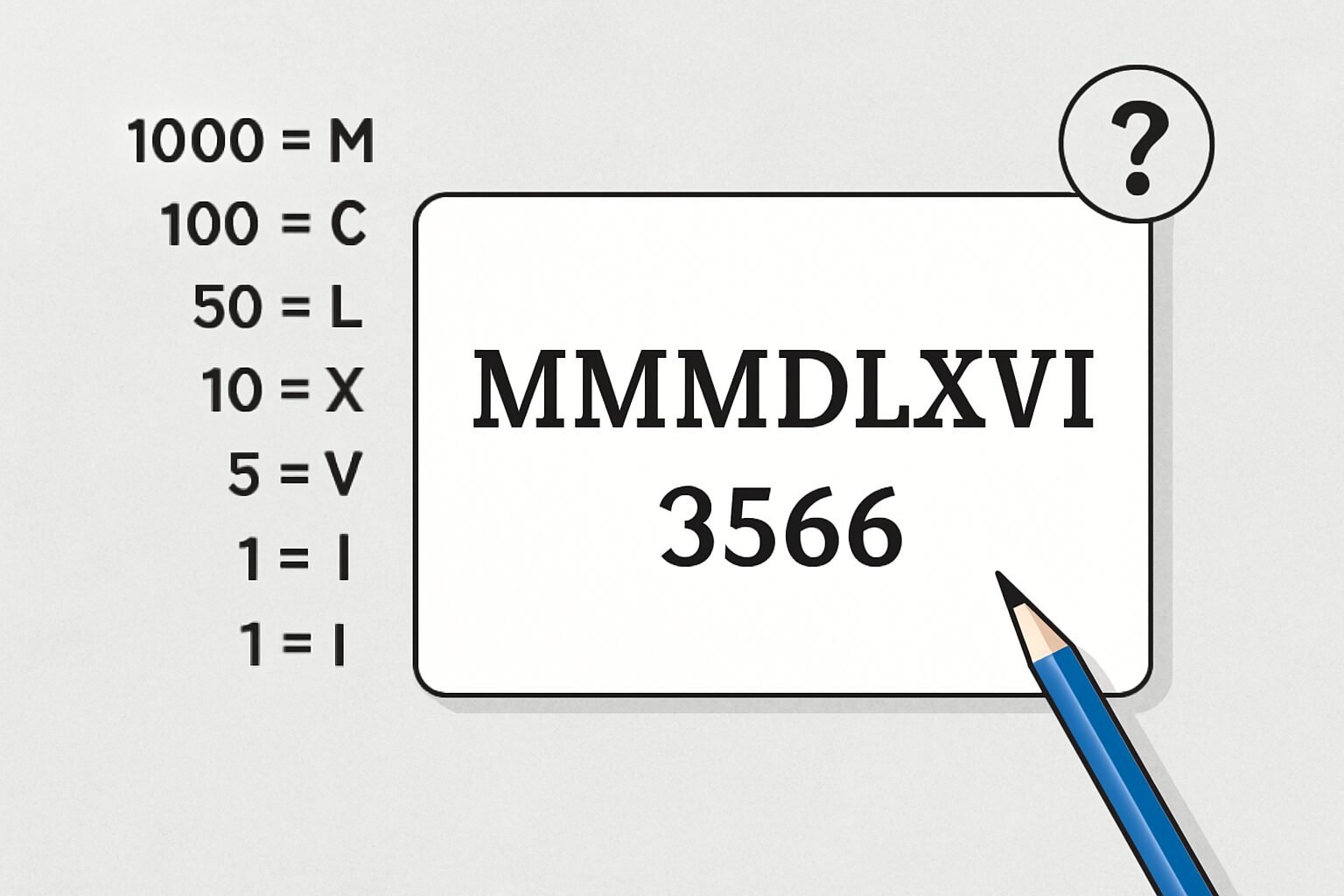 Roman Numerals: 3566